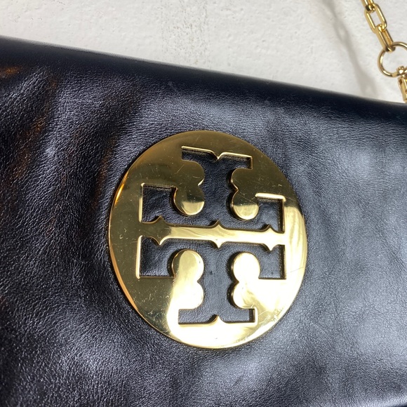 Tory Burch Black Reva Clutch with Gold Hardwear - Picture 2 of 6